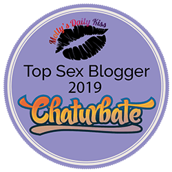 A badge for Molly's Daily Kiss's 2019 Top Sex Blogger contest